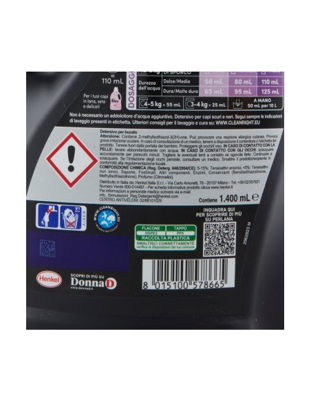 perlana renew detersivo per bucato - 1400ml 28 lavaggi - capi scuri o neri: tuttocasashop.live: prodotti per bucato e tessuti