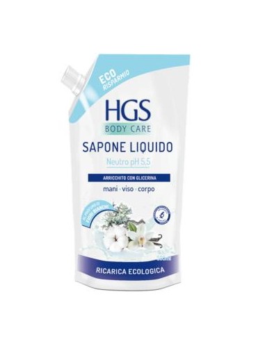 hgs sapone liquido - ecoricarica da 500ml - neutro: tuttocasashop.live: igiene e cura della persona