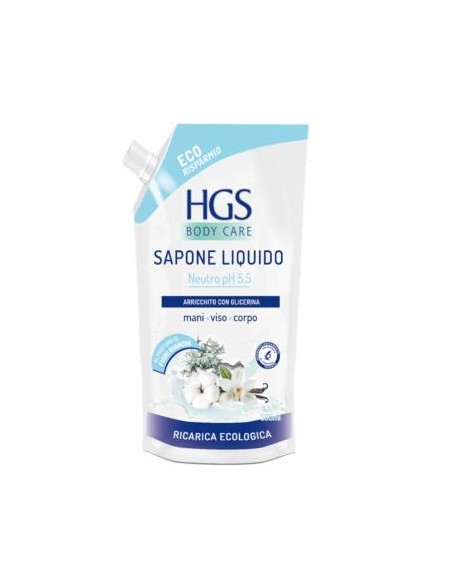 hgs sapone liquido - ecoricarica da 500ml - neutro: tuttocasashop.live: igiene e cura della persona