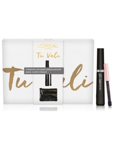 l'oreal tu vali mascara telescopic lift black + mini matita + pochette: tuttocasashop.live: igiene e cura della persona