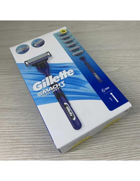 gillette mach3 sport - 1 rasoio con 6 testine ricambio: tuttocasashop.live: igiene e cura della persona