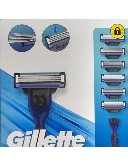 gillette mach3 sport - 1 rasoio con 6 testine ricambio: tuttocasashop.live: igiene e cura della persona