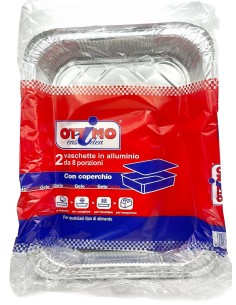 ottimo 2 vaschette in alluminio con coperchio - 8 porzioni 32x26x5cm: tuttocasashop.live: carta & monouso
