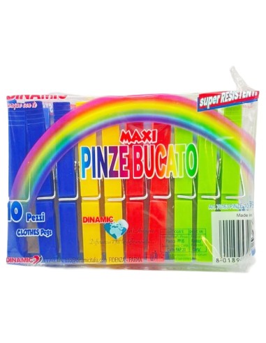 dinamic 10 mollette da bucato in plastica - colorate: tuttocasashop.live: prodotti per bucato e tessuti