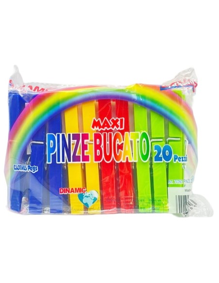 dinamic 20 mollette da bucato in plastica - colorate: tuttocasashop.live: prodotti per bucato e tessuti