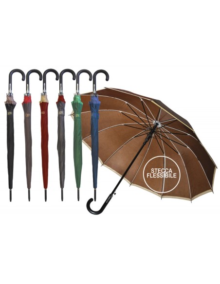 lorenzo ombrello grande con 12 bacchette automatico - manico nero: tuttocasashop.live: altro - bazar