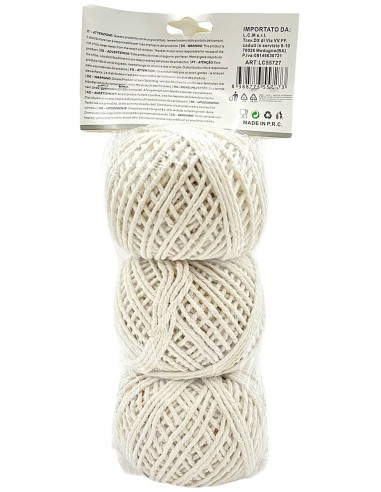 spago per alimenti e multiuso - 3 pezzi - colore naturale: tuttocasashop.live: carta & monouso