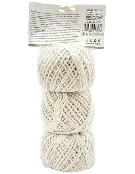 spago per alimenti e multiuso - 3 pezzi - colore naturale: tuttocasashop.live: carta & monouso