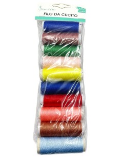filo da cucito - 10 spolette in colori assortiti: tuttocasashop.live: altro - bazar