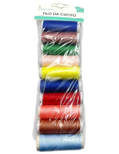 filo da cucito - 10 spolette in colori assortiti: tuttocasashop.live: altro - bazar
