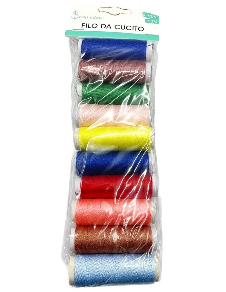 filo da cucito - 10 spolette in colori assortiti: tuttocasashop.live: altro - bazar