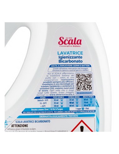 scala detersivo lavatrice liquido 1500ml - 37 lavaggi - bicarbonato: tuttocasashop.live: prodotti per bucato e tessuti