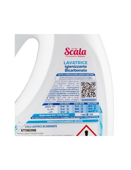 scala detersivo lavatrice liquido 1500ml - 37 lavaggi - bicarbonato: tuttocasashop.live: prodotti per bucato e tessuti