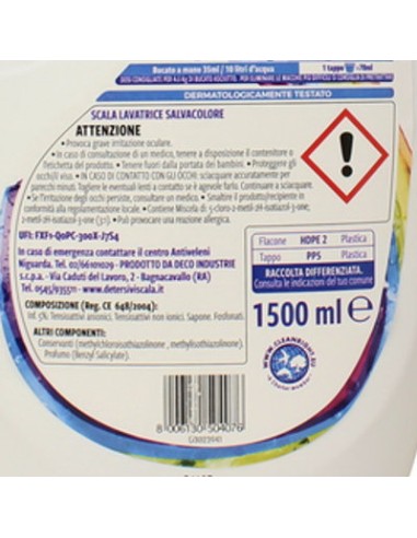 scala detersivo lavatrice liquido 1500ml - 37 lavaggi - colore: tuttocasashop.live: prodotti per bucato e tessuti