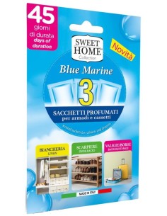 sweet home 3 sacchetti profumati per armadi e cassetti 45gg - blu marine: tuttocasashop.live: prodotti per bucato e tessuti
