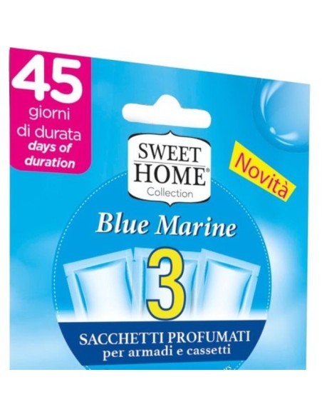 sweet home 3 sacchetti profumati per armadi e cassetti 45gg - blu marine: tuttocasashop.live: prodotti per bucato e tessuti