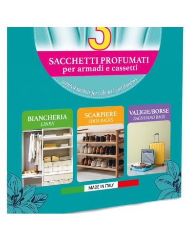sweet home 3 sacchetti profumati per armadi e cassetti 45gg - ocean paradise: tuttocasashop.live: prodotti per bucato e tessuti