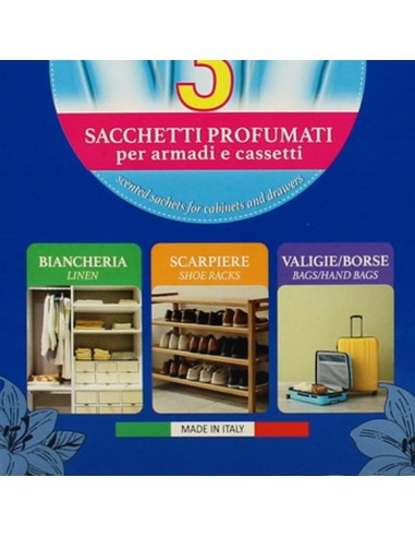 sweet home 3 sacchetti profumati per armadi e cassetti 45gg - talco: tuttocasashop.live: prodotti per bucato e tessuti