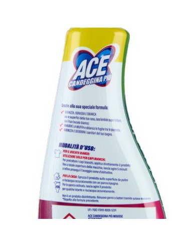 ace +mousse candeggina piu' sgrassatore casa e bucato 690ml - con erogatore: tuttocasashop.live: pulizia e cura della casa