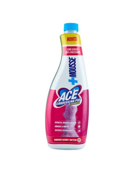 ace +mousse candeggina piu' sgrassatore casa e bucato 690ml - ricarica: tuttocasashop.live: pulizia e cura della casa
