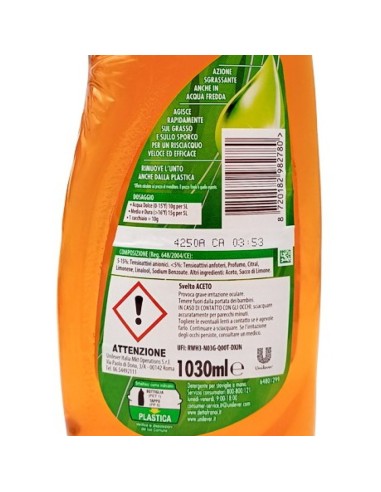 svelto detersivo per piatti e stoviglie - 1030ml - aceto - antiodore: tuttocasashop.live: pulizia e cura della casa