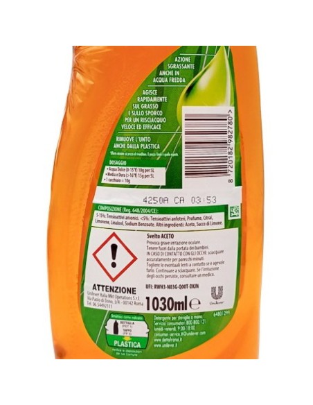 svelto detersivo per piatti e stoviglie - 1030ml - aceto - antiodore: tuttocasashop.live: pulizia e cura della casa