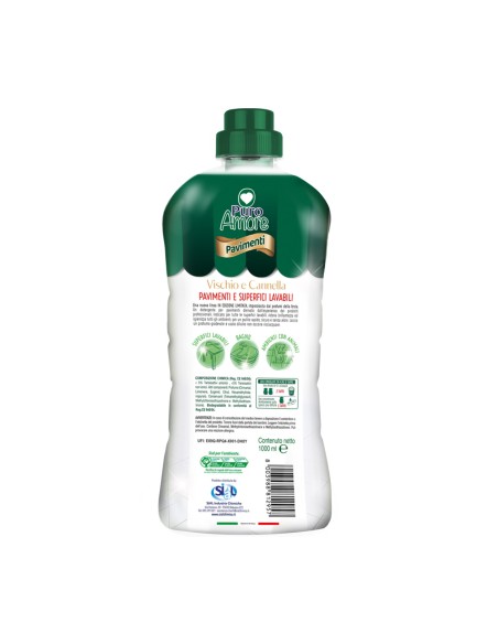 puro amore detergente per pavimenti - 1 litro - vischio e cannella: tuttocasashop.live: pulizia e cura della casa
