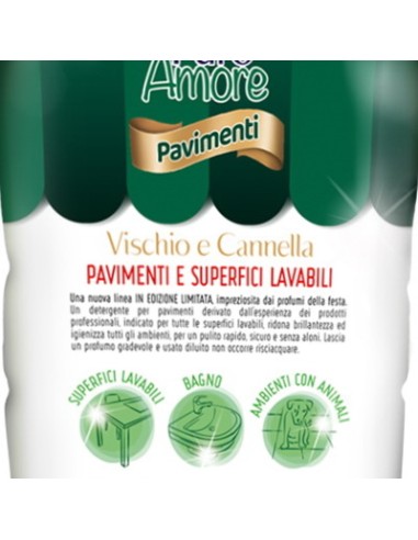 puro amore detergente per pavimenti - 1 litro - vischio e cannella: tuttocasashop.live: pulizia e cura della casa