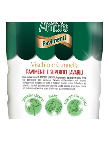 puro amore detergente per pavimenti - 1 litro - vischio e cannella: tuttocasashop.live: pulizia e cura della casa