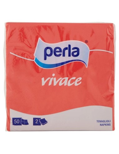 perla 50 tovaglioli ovattati doppio velo 33x33cm - rossi: tuttocasashop.live: carta & monouso