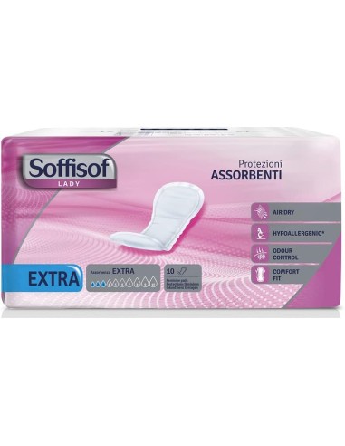 soffisof lady assorbenti lieve o leggera incontinenza - 10 pezzi - extra: tuttocasashop.live: igiene e cura della persona