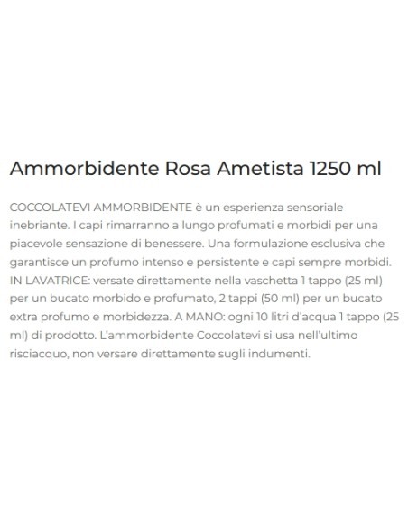 coccolatevi ammorbidente concentrato 50 lavaggi - 1250ml - rosa ametista: tuttocasashop.live: prodotti per bucato e tessuti