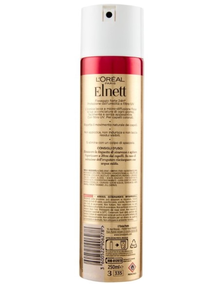 l'oreal elnett lacca per capelli spray - 250ml - fissaggio forte: tuttocasashop.live: igiene e cura della persona