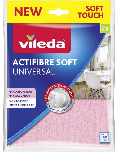 wileda actifibre soft - 2 panni multiuso - rosa e grigio: tuttocasashop.live: pulizia e cura della casa
