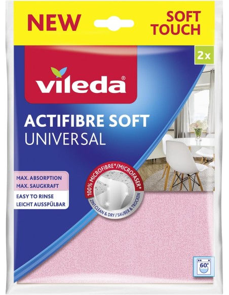 wileda actifibre soft - 2 panni multiuso - rosa e grigio: tuttocasashop.live: pulizia e cura della casa