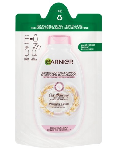 garnier shampoo - ecoricarica 250ml - delicato al latte d'avena: tuttocasashop.live: igiene e cura della persona