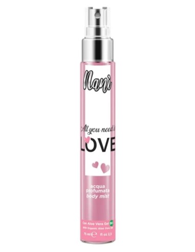 nani' acqua profumata body mist con aloe vera gel bio 75ml all you need love: tuttocasashop.live: igiene e cura della persona