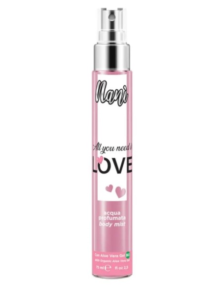 nani' acqua profumata body mist con aloe vera gel bio 75ml all you need love: tuttocasashop.live: igiene e cura della persona