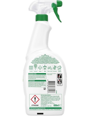 cif crema spray multiuso - 650ml - sporco ostinato - risciacquo facile: tuttocasashop.live: pulizia e cura della casa