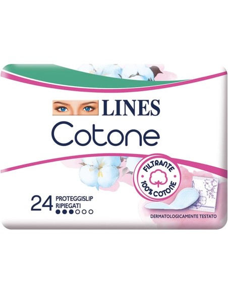 lines cotone assorbenti proteggi slip - 24 pezzi - ripiegati: tuttocasashop.live: igiene e cura della persona