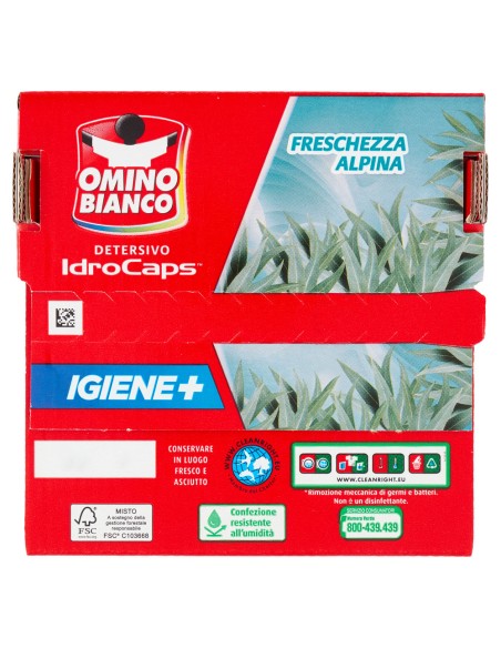 omino bianco idrocaps detersivo lavatrice - 20 caps - freschezza alpina: tuttocasashop.live: prodotti per bucato e tessuti