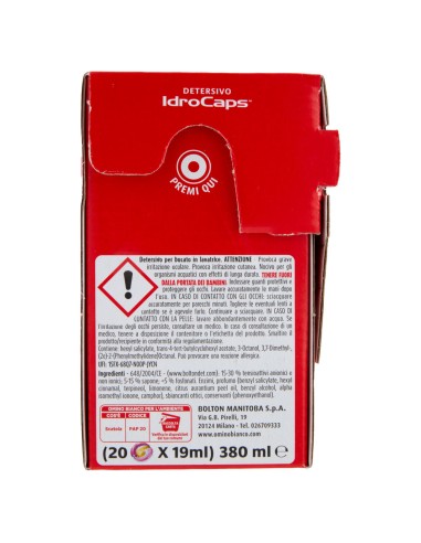 omino bianco idrocaps detersivo lavatrice - 20 caps - ninvea rosa: tuttocasashop.live: prodotti per bucato e tessuti