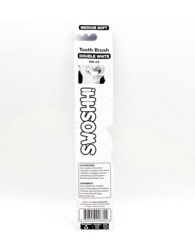 swoshh! spazzolino per igiene dentale - medio morbido - double white: tuttocasashop.live: igiene e cura della persona