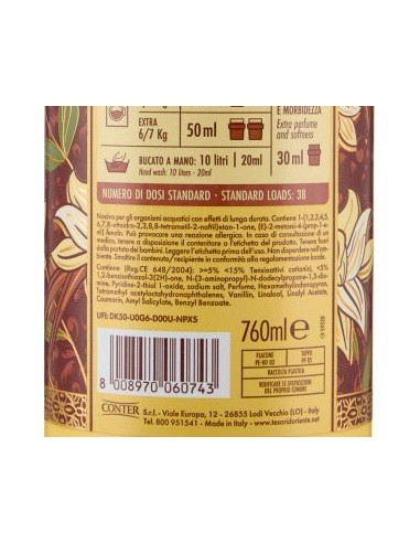 tesori d'oriente ammorbidente - 38 lavaggi 760ml - vaniglia e zenzero: tuttocasashop.live: prodotti per bucato e tessuti