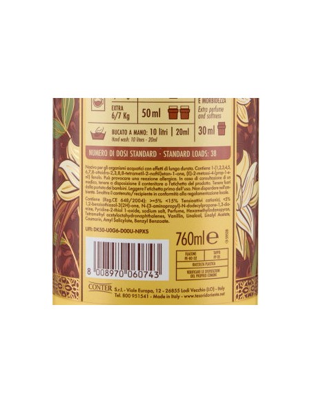 tesori d'oriente ammorbidente - 38 lavaggi 760ml - vaniglia e zenzero: tuttocasashop.live: prodotti per bucato e tessuti