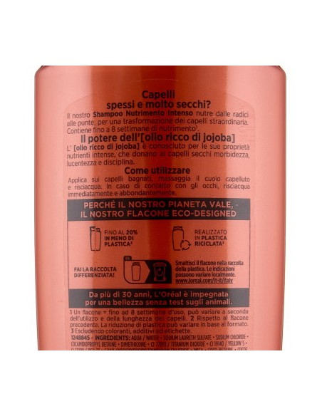 elvive l'oreal shampoo 300ml - olio straordinario jojoba nutrimento intenso: tuttocasashop.live: igiene e cura della persona