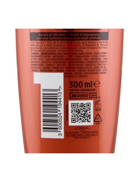 elvive l'oreal shampoo 300ml - olio straordinario jojoba nutrimento intenso: tuttocasashop.live: igiene e cura della persona