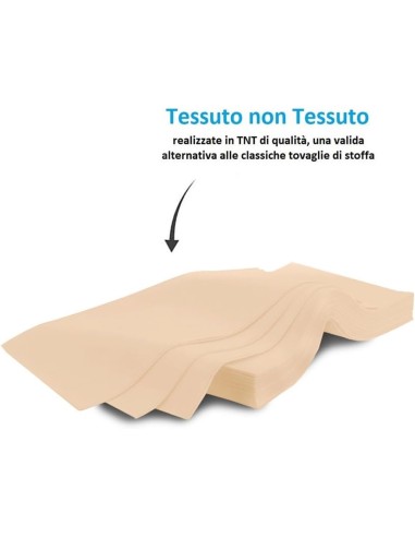 25 tovaglie da tavola in tnt quadrate coprimacchia - 1x1 metro - beige: tuttocasashop.live: carta & monouso