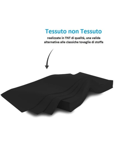 25 tovaglie da tavola in tnt quadrate coprimacchia - 1x1 metro - nero: tuttocasashop.live: carta & monouso