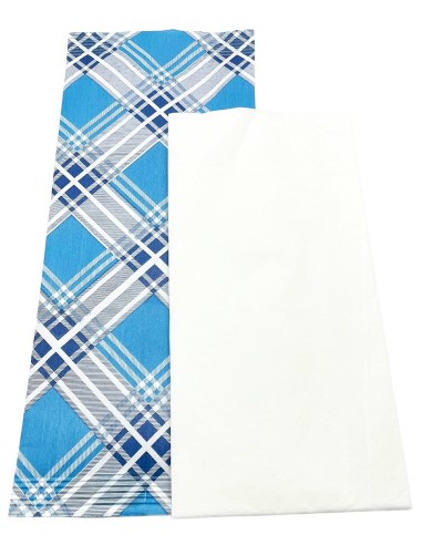 1000 buste portaposate in carta con tovaglioli - scozzese blu e azzurro: tuttocasashop.live: carta & monouso